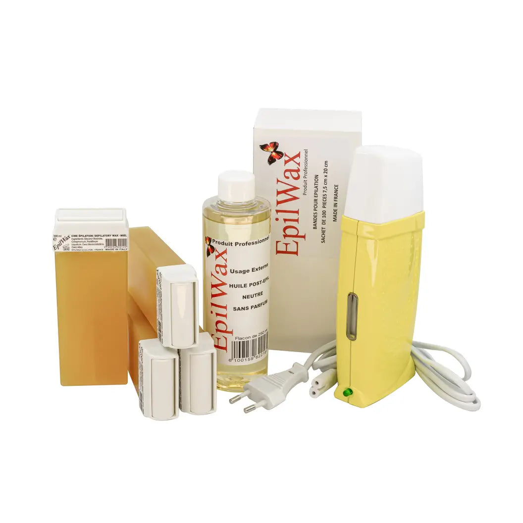 Kit d'épilation professionnel avec 4 roll-on de cire au miel gamme royal