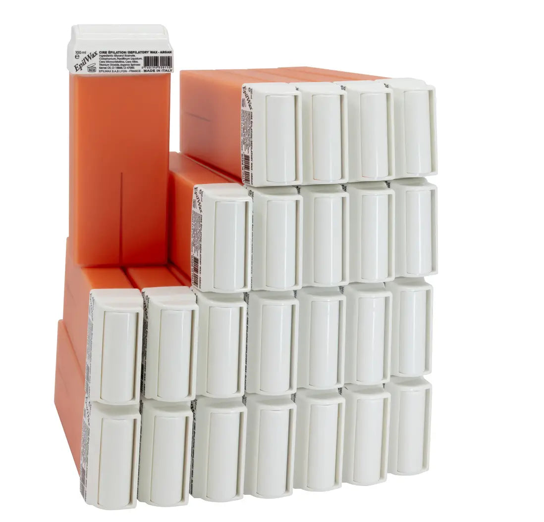 Lot de 24 Roll On 100 ml de cire Epilation à l'argan idéale pour tous types de peaux