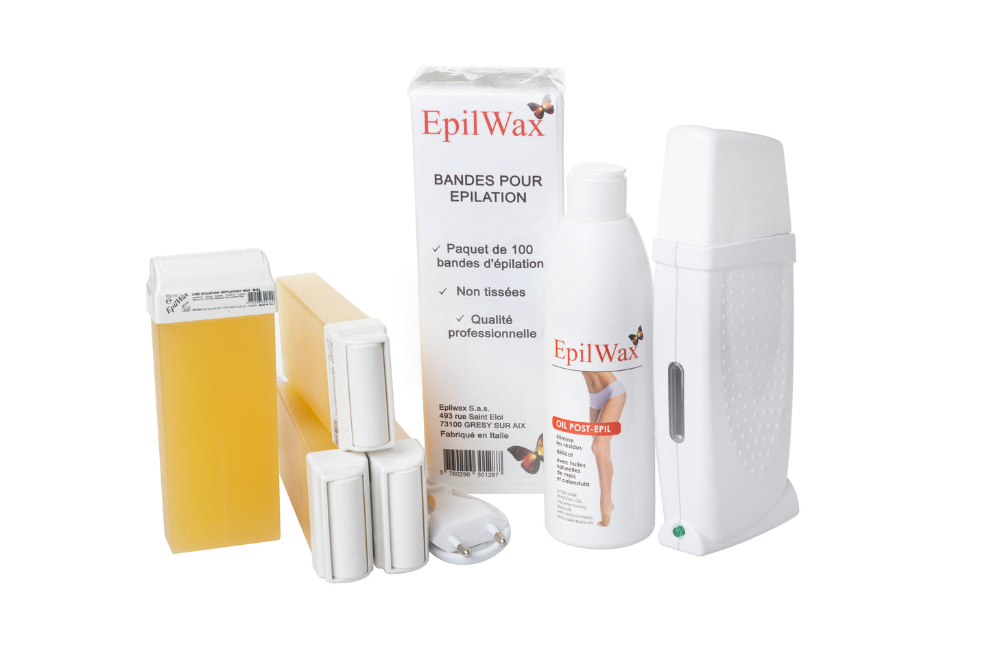 Kit d'épilation professionnel avec 4 roll-on de cire au miel gamme royale (basic)