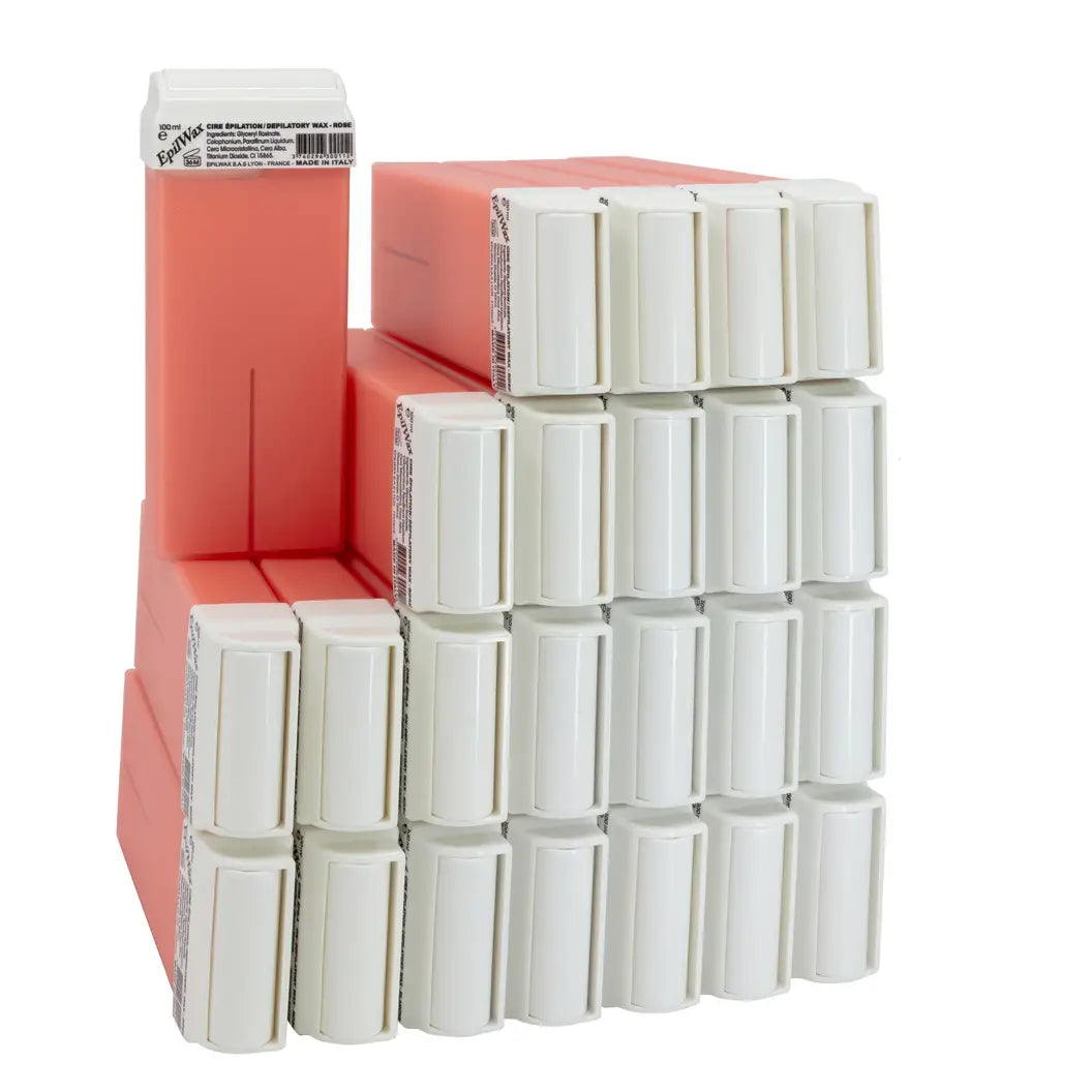 Lot de 24 Roll On 100 ml de cire Epilation à la rose idéale pour les peaux sensibles