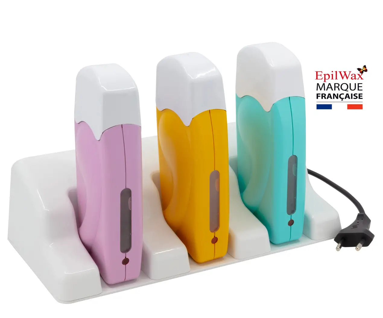 Chauffe cire trio sans fil avec sa base pour recharge multicolore
