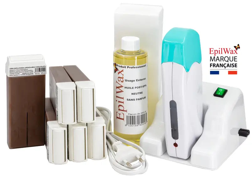 Kit d'épilation professionnel avec 6 roll-on de cire au chocolat modulaire