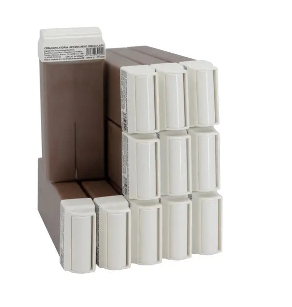 Lot de 12 Roll On 100 ml de cire Epilation au chocolat idéale pour tous types de peaux