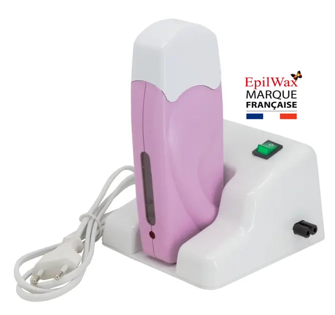 Chauffe Cire Modulaire pour Épilation Professionnelle Complet avec Base Blanc / Rose