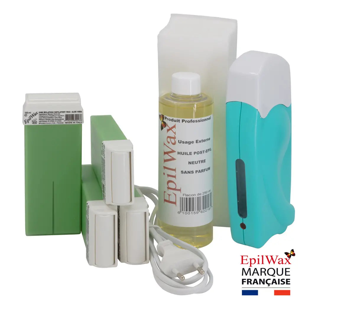 Kit d'épilation professionnel avec 4 roll-on de cire à l'aloé vera gamme solo