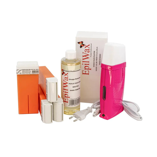 Kit d'épilation professionnel avec 4 roll-on de cire à l'argan gamme royal