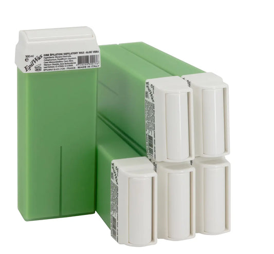 Lot de 6 Roll On 100 ml de cire Epilation à l'aloé vera idéale pour tous types de peaux