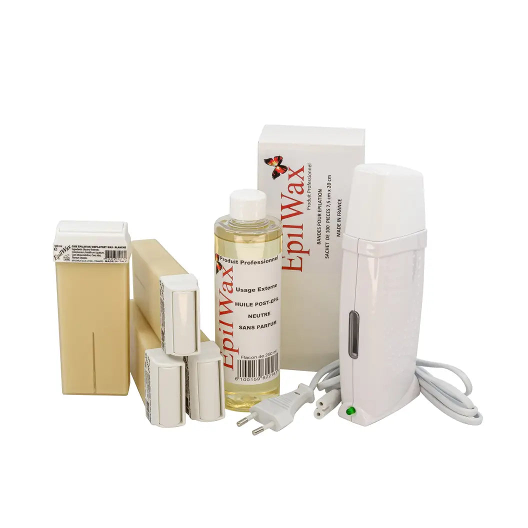 Kit d'épilation professionnel avec 4 roll-on de cire à la vanille gamme royal