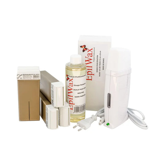Kit d'épilation professionnel avec 4 roll-on de cire au chocolat gamme royal