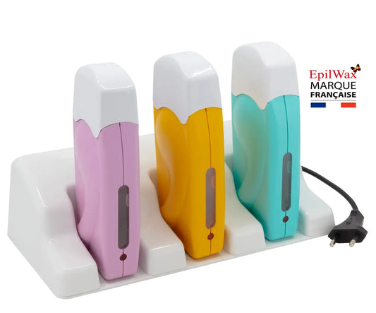 Chauffe cire trio sans fil avec sa base pour recharge multicolore