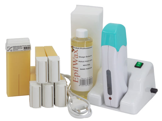 Kit d'épilation professionnel avec 6 roll-on de cire à la vanille modulaire