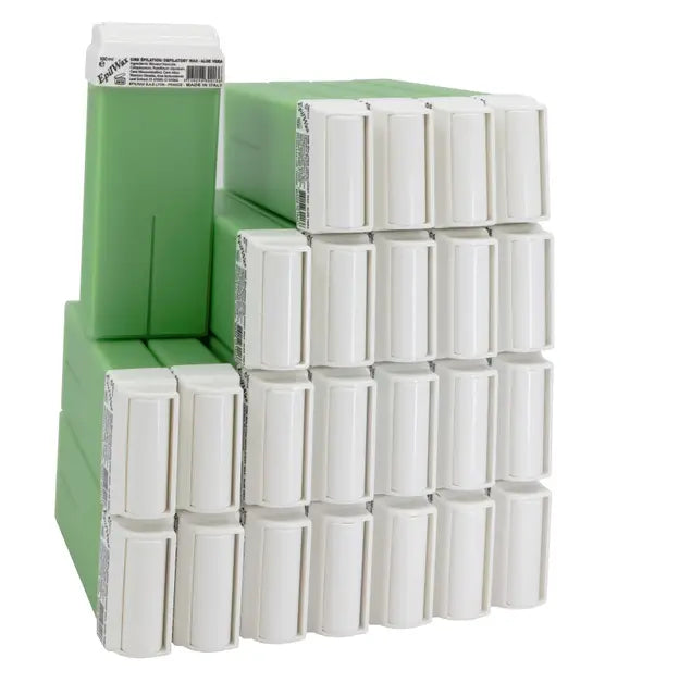 Lot de 24 Roll On 100 ml de cire Epilation à l'aloé vera idéale pour tous types de peaux