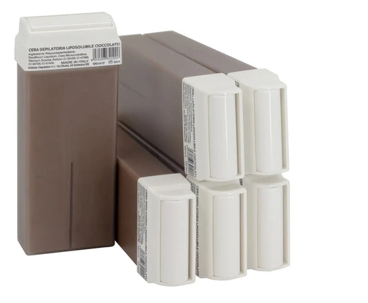 Lot de 6 Roll On 100 ml de cire Epilation au chocolat idéale pour tous types de peaux