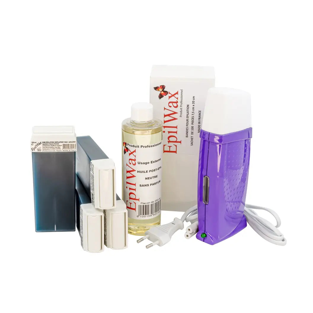 Kit d'épilation professionnel avec 4 roll-on de cire à l'azulène gamme royal