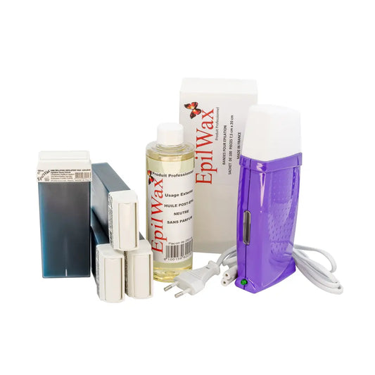 Kit d'épilation professionnel avec 4 roll-on de cire à l'azulène gamme royal