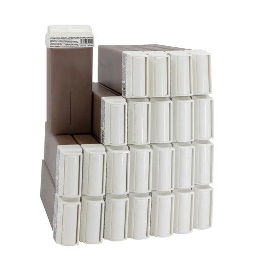 Lot de 24 Roll On 100 ml de cire Epilation au chocolat idéale pour tous types de peaux