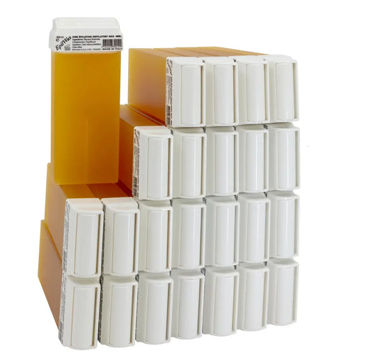 Lot de 24 Roll On 100 ml de cire Epilation au miel idéale pour tous types de peaux