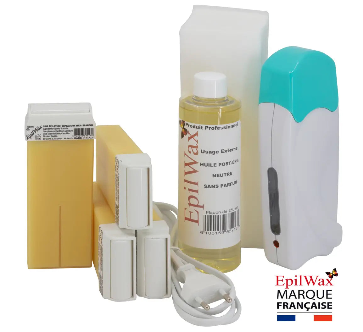 Kit d'épilation professionnel avec 4 roll-on de cire à la vanille gamme solo